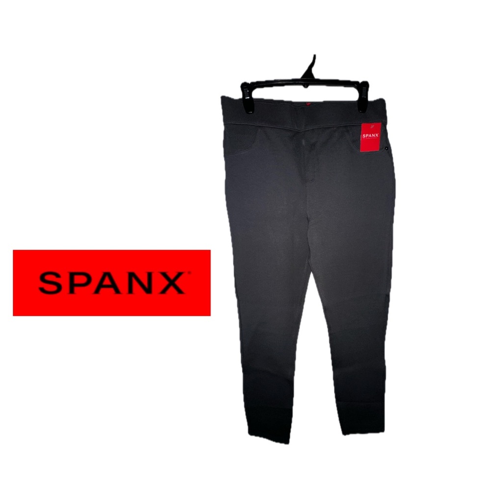 SPANX Pepper Grey Pants / Leggings - with back pockets - size L/G - NWT